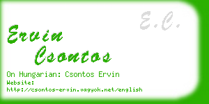 ervin csontos business card